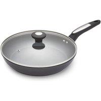 Morphy Richards 28cm Forged Aluminium Ceramica Lidded Frying Pan - Black