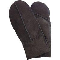 Infinity Leather Genuine Real Sheepskin Suede Mittens Warm Gloves in Black | Size: Medium