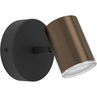 Loops Sleek Bronze & Black LED Ceiling Spotlight for Bathroom Lighting