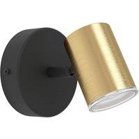 Loops Sleek Black & Brushed Brass LED Ceiling Spotlight for Bathrooms