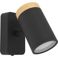 Loops Sleek LED Ceiling Spotlight in Black & Brown for Bathroom Lighting