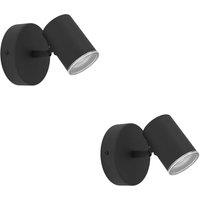 Loops 2 PACK Sleek Black GU10 Ceiling Spotlight for Modern Bathroom Lighting