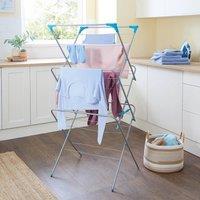 Clarsen 3-Tier Clothes Airer, Steel Frame, Folds for Storage in Grey