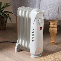 Bergstrom Mini Oil-Filled Radiator, 0.5kW Portable Electric Heater in White
