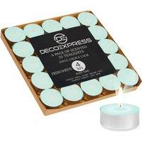 Deco Express Scented 25 Packs Tealights - Fresh Sheets in Green