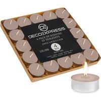 Deco Express Scented 25 Packs Tealights - Log Fire in Beige
