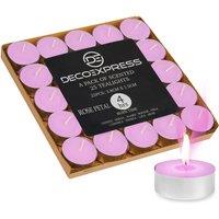 Deco Express Scented 25 Packs Tealights - Rose Petals in Pink