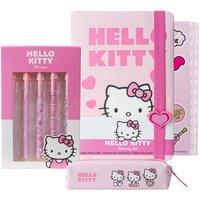 Hello Kitty Stationary Set Pencil Case Notebook Stickers Pens in Pink