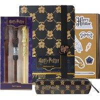 Harry Potter Stationary Set Pencil Case Notebook Stickers Wand Pens in Black