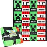 Minecraft Creeper & TNT Blanket 156 x 128cm Bedroom Bed Cover Soft Decor | Size: 156 x 128 cm