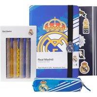 Real Madrid Stationary Set Pencil Case Notebook Stickers Pens in Blue