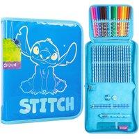 Disney Stitch 1 Compartment Pencil Case School Stationary Accessories in Blue