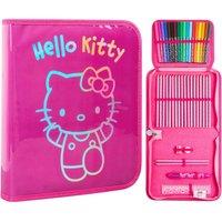 Hello Kitty 1 Compartment Pencil Case Set School Stationary Accessories in Pink