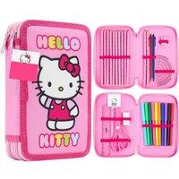 Hello Kitty 2 Compartment Pencil Case School Stationary Accessories in Pink