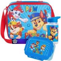 Paw Patrol 3 Piece Lunch Bag With Strap Set School Picnic Holiday Travel in Blue