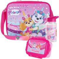 Paw Patrol 3 Piece Lunch Bag With Strap Set School Picnic Holiday Travel in Pink