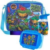 Teenage Mutant Ninja Turtles 3 Piece Lunch Bag With Strap Set School Picnic Holiday Travel in Blue