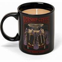 Steven Rhodes Worship Coffee Black Mug Candle with Vanilla Espresso Scent | Size: Medium