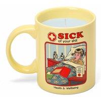 Steven Rhodes Cream Mug Candle with Blue Lavender Scent | Size: Medium