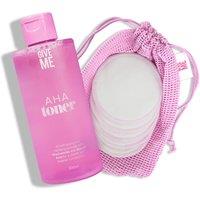 Give Me AHA Glycolic Skin Toner & Bamboo Pads Bundle in Pink | Size: 200ml