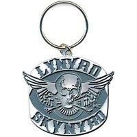 Lynyrd Skynyrd Biker Patch Logo Keychain Keyring in Silver