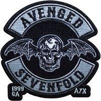 Avenged Sevenfold Deathbat Crest Cut-Out Woven Patch in Black