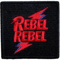 David Bowie Rebel Rebel Pink & Blue Woven Patch in Black