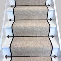 RainbowHome Keswick Cream Fleck Weave Stair Runner with 100% Wool Edge in Beige | Size: 20 cm x 12 cm