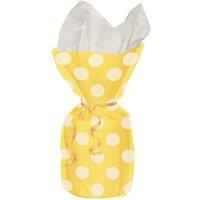 Unique Party Polka Dot Cello Party Bags (Pack Of 20) in Yellow