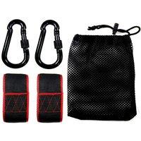 Rexco Swing Hammock Hanging Kit Rope Strap Hook Carabiner Fittings Set in Black