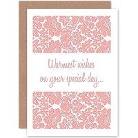 Artery8 Wedding Celebration Warmest Special Day Greetings Card in Pink