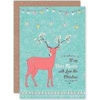 Wee Blue Coo Dear Fianc Love Deer Christmas Card