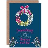 Wee Blue Coo My Decreasing List Congratulations Funny Christmas Card