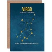Wee Blue Coo Virgo Star Sign Zodiac Astrology Birthday Greeting Card