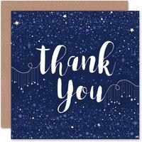 Wee Blue Coo Starry Night Sky Fairy Light Stars Thank You Card