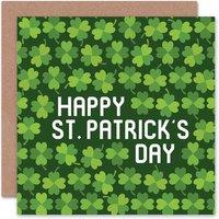 Wee Blue Coo St Patricks Day Clover Pattern Card