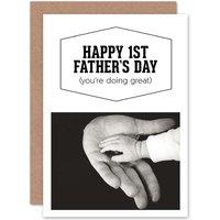 Artery8 First Fathers Day Greetings Card in White