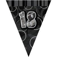 Unique Party 18 Glitz Pennant Bunting in Black