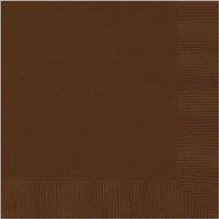 Unique Party Plain Disposable Napkins (Pack Of 20) in Brown