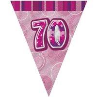 Unique Party Pink 70 Glitz Pennant Bunting