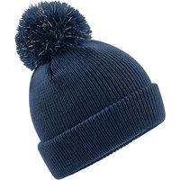 Beechfield Reflective Bobble Beanie in Navy