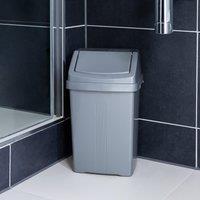Wham High Grade 8L Plastic Flip Top, 8Ltr Extra Small Waste Bin in Silver