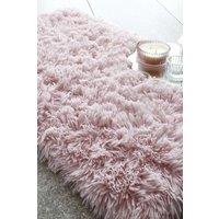 Catherine Lansfield 'Cuddly' Deep Pile Faux Fur Bath Mat in Pink