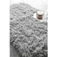 Catherine Lansfield 'Cuddly' Deep Pile Faux Fur Bath Mat in Silver