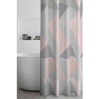 Catherine Lansfield 'Larsson Geo' Shower Curtain in Pink