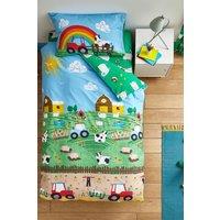 Catherine Lansfield 'Farmyard Animals' Duvet Set in Blue | Size: Junior