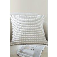 Catherine Lansfield 'Stab Stitch' Cushion in Natural | Size: 43 cm x 43 cm