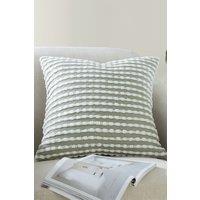 Catherine Lansfield 'Stab Stitch' Cushion in Green | Size: 43 cm x 43 cm