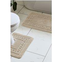 Catherine Lansfield 'Armoni' Bath Mat & Ped Set in Natural