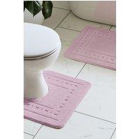 Catherine Lansfield 'Armoni' Bath Mat & Ped Set in Pink